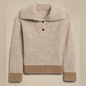 BANANA REPUBLIC Wide Collar Sweater in Beige Camel